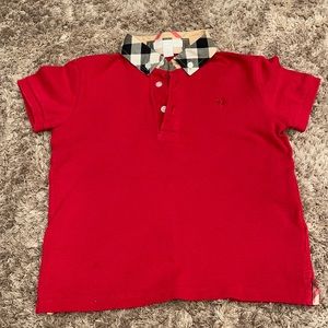 Burberry little boys Red Polo , size 6Y